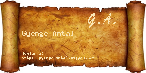 Gyenge Antal névjegykártya
